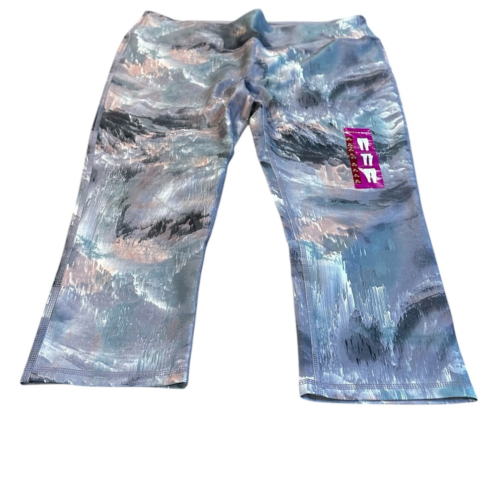 Marika‎ Sport leggings purple marbleized color size XL 16/18 NWT